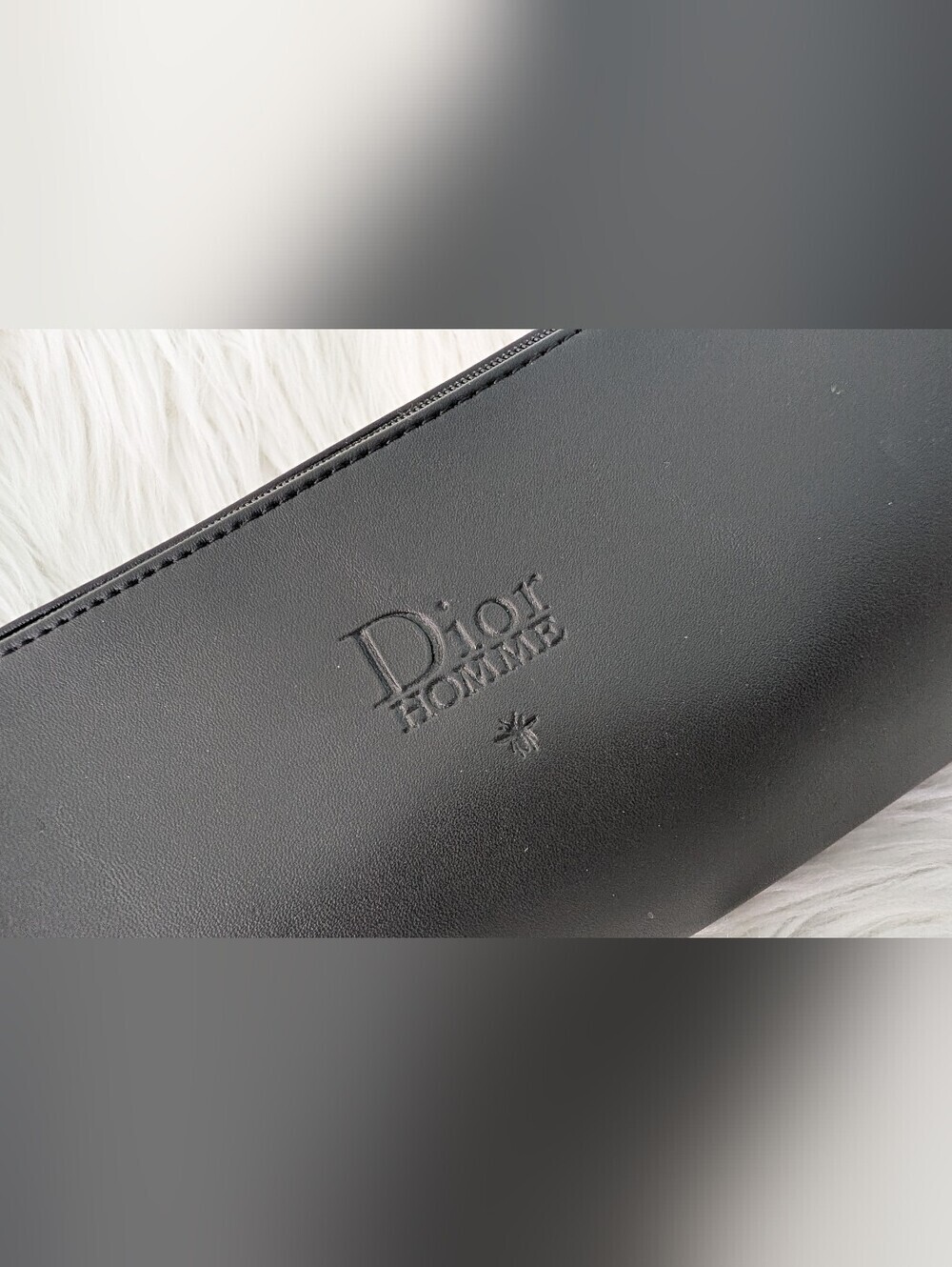 Christian Dior Homme Beauty Mens Black Faux Leather Bag